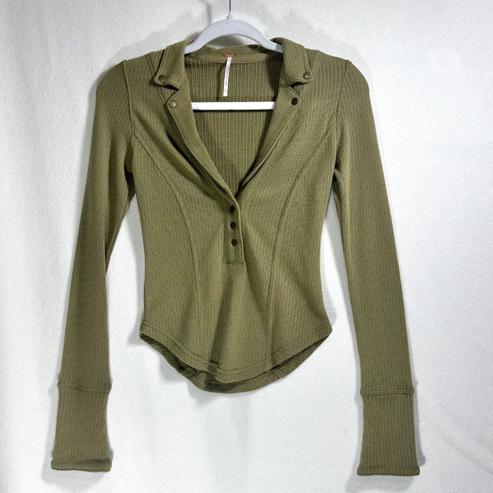 Free People XXS Green Knit Sweater